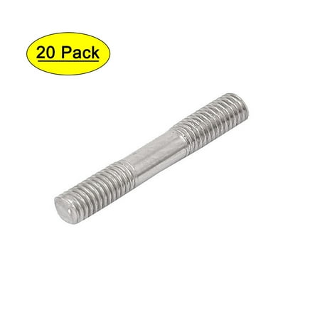 

M3x20mm 304 Stainless Steel Double End Threaded Stud Screw Bolt 20pcs