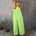 thumbnail image 5 of gakvbuo Jumpsuits For Women Summmer Dressy Wedding Loose Sleeveless Jumpsuits Adjustable Spaghetti Strap Stretchy Long Pant Romper Jumpsuit With Pockets, 5 of 7