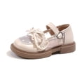 thumbnail image 5 of ITSAME Girls Platform Loafers, Cute Bow Adjustable Strap Mesh Breathable Kids Fashion School Uniform Dress Shoes Beige 8(Toddler), 5 of 9