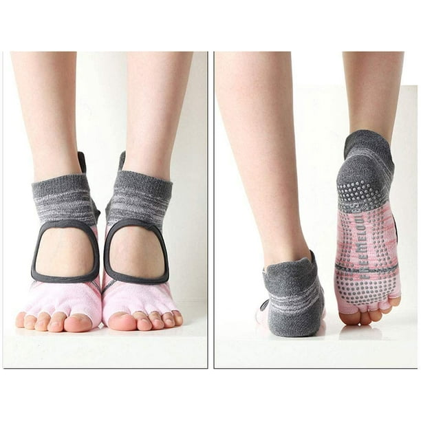 toesox Non Slip Ankle Half Toe Grip Socks - Pilates Socks with Grips for  Women, Yoga Socks, Barre Socks, Dance Socks