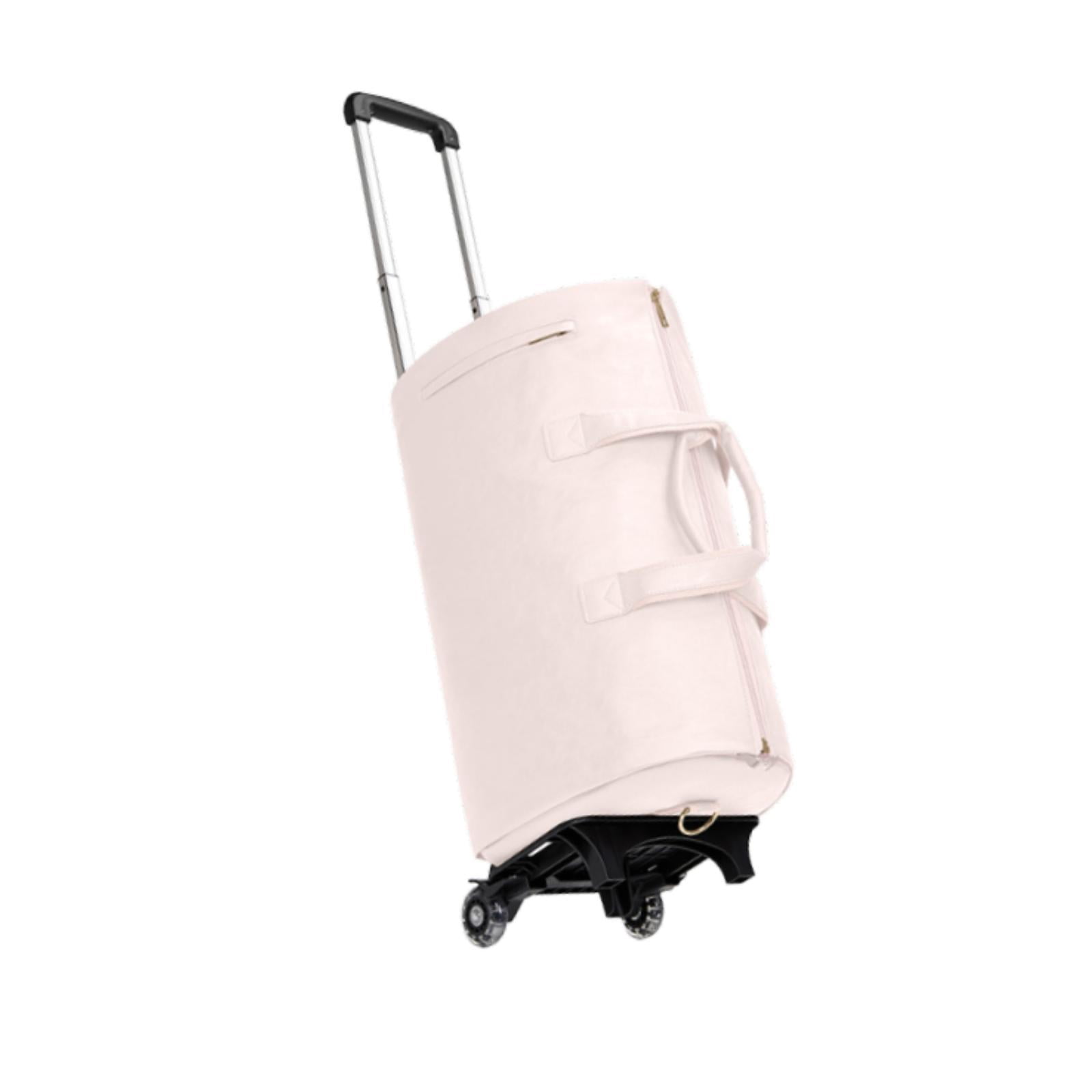 Wxqbjtam Rolling Garment Bag with Wheels Handbag Large Capacity Trendy Garment Duffel Bag Pink