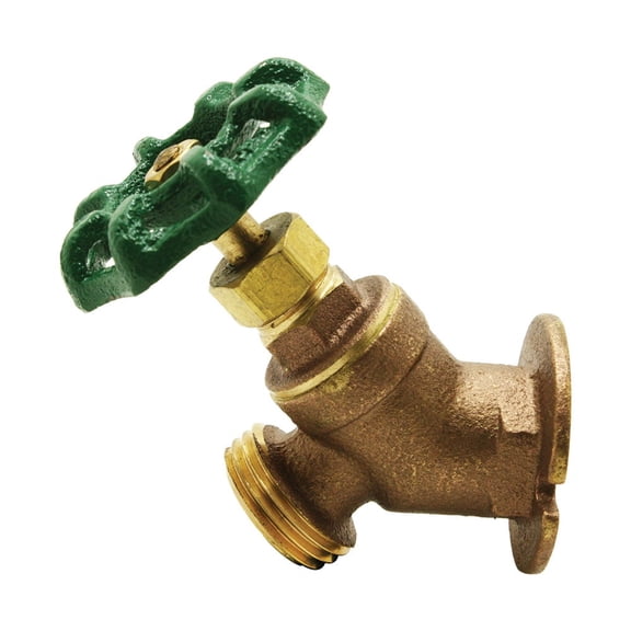 AquaGen 6415126 1/2 Inch FIP x 3/4 Inch GHT Brass Flanged Sillcock Valve