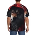 thumbnail image 3 of Honeii Mysterious Hooded Wolf for Men's Short-Sleeved Button-Up Collared Shirt Featuring A Pocket, Perfect for Beach Vacations, And Travel Adventures.-Medium, 3 of 5