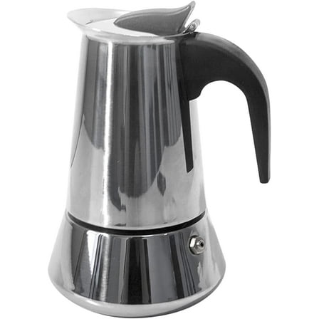 Stovetop Espresso Maker, Stainless Steel Moka Pot, Coffee Percolator Stovetop,Italian Coffee Maker for Home & Camping-4Cup