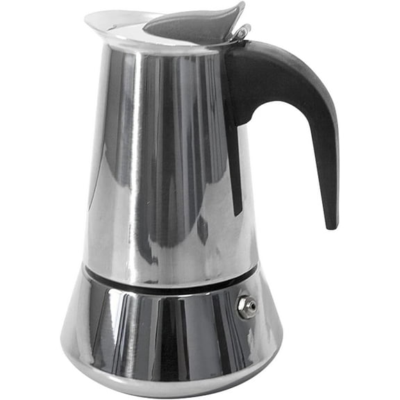 Stovetop Espresso Maker, Stainless Steel Moka Pot, Coffee Percolator Stovetop,Italian Coffee Maker for Home & Camping-4Cup