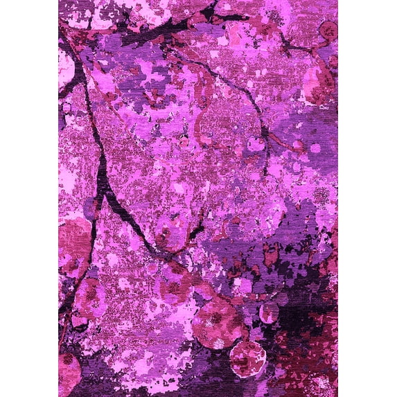 Ahgly Company Indoor Rectangle Oriental Pink Industrial Area Rugs, 2' x 5'