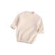 thumbnail image 2 of Suéter suave para bebés y niñas para niños pequeños, cuello bajo, jersey de color sólido, camiseta de manga larga a rayas XBTCLXEBCO Beige, 2-3 años, 2 of 6