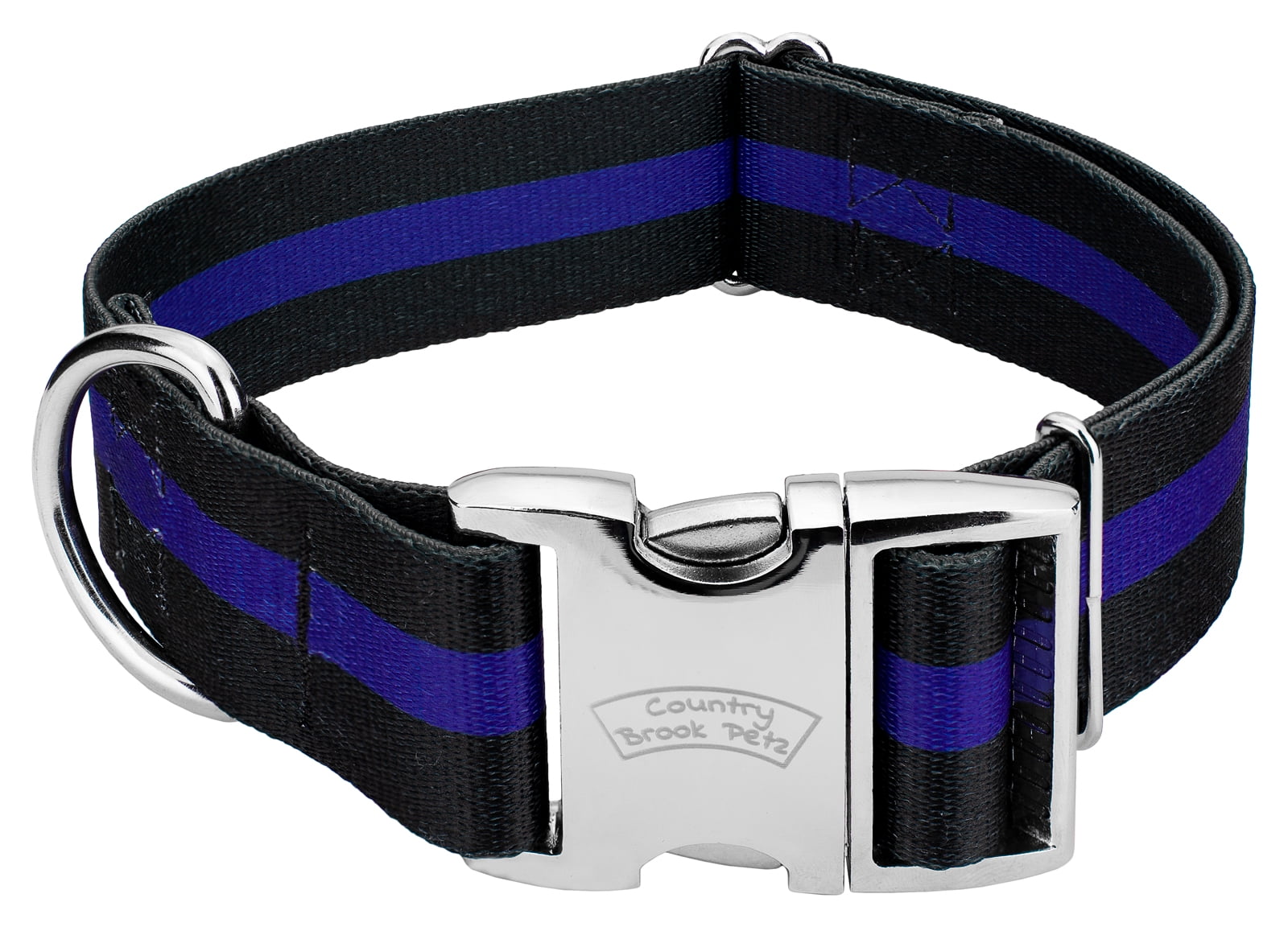 Country Brook Petz® 1 1/2 inch Premium Thin Blue Line Dog Collar