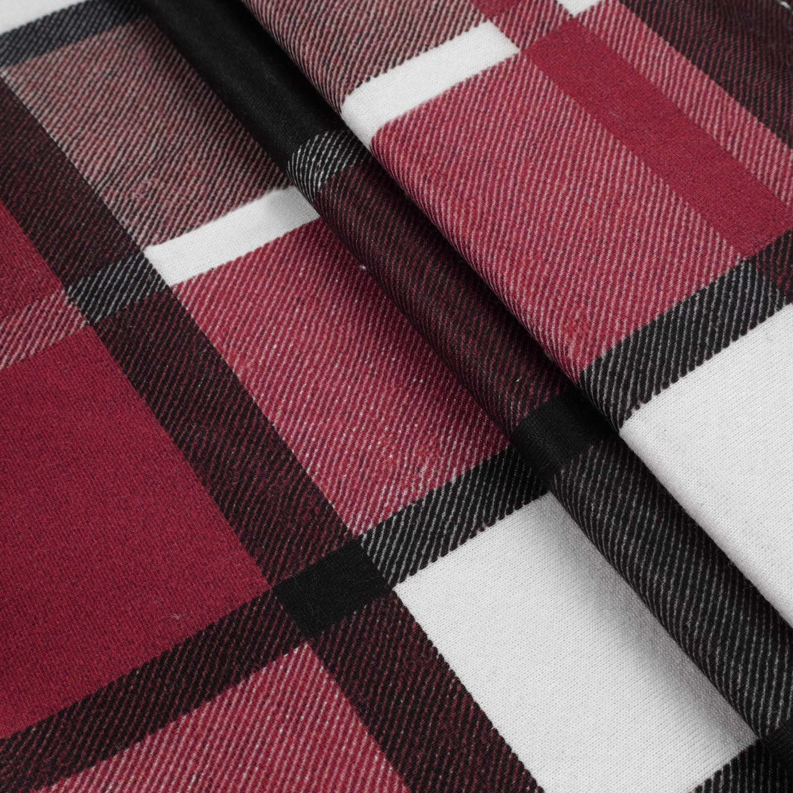 Womens Winter Coats Plaid Woolen Full-zip Hooded Jackets with Sherpa Lined Thick Warm Faux Shearling Outerwear (2XL, Hot Pink)