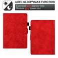 thumbnail image 3 of ELEHOLD Flip Leather Case for Kindle Paperwhite 4/3/2/1,Butterflies Tower Embossed Pattern Card Slots Auto Wake/Sleep Kickstand Function Multi-Functional Shockproof Slim Case,Red, 3 of 8