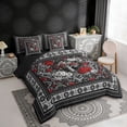 thumbnail image 3 of Erosebridal Tree of Life Twin Bedding Sets, Bohemian Aztec Mandala Bedding Comforter Set, Black Gray Red, Black Reversible 7-Piece, 3 of 6