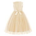 thumbnail image 2 of Uhnice Sequin Sleeveless Tulle Mesh Flower Girl Party Dress (Beige, 6 Years/140), 2 of 7