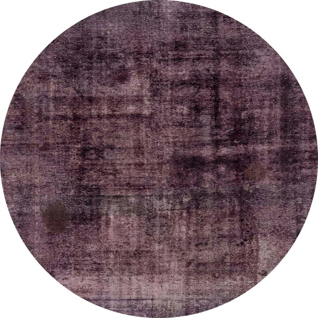 Ahgly Company Tapis d'Intérieur Rond Abstrait Mauve Taupe Violet Persan, 7 Pieds Rond