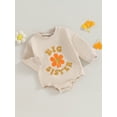 thumbnail image 3 of Mialoley Sister Matching Romper Outfits Letter Flower Print Long Sleeve Toddler Sweatshirt Fall Clothes, 3 of 9