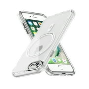 Magnetic for iPhone 7 / 8 / SE 2022 & 2020 Case, [Fit for MagSafe] [Never Yellowing] [Military Grade Rugged Durable Protection] Back Slim Clear Wireless Charging Shockproof Premium Phone Case,Clear