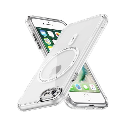 Magnetic for iPhone 7 / 8 / SE 2022 & 2020 Case, [Fit for MagSafe] [Never Yellowing] [Military Grade Rugged Durable Protection] Back Slim Clear Wireless Charging Shockproof Premium Phone Case,Clear