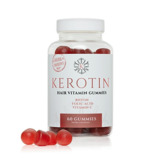 Kerotin Hair Growth Gummies Vegetarian Natural And 100 Made In The Us For Thinning Hair And Faster Growth Berry Flavored Contains Biotin And Essential Vitamins Walmart Com