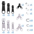 thumbnail image 1 of facefd 84pcs/Bag Zipper Repair Kit Zip Slider Rescue Universal universal zip replace set Zippers Clothes Bag Tent Fix Plier Sewing Tool, 1 of 9