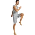 thumbnail image 5 of YUSHOW Men's 2 Piece Summer Outfits Sleeveless Hoodie and Gym Shorts Set Breathable Mesh Workout Set, Size L, 5 of 11