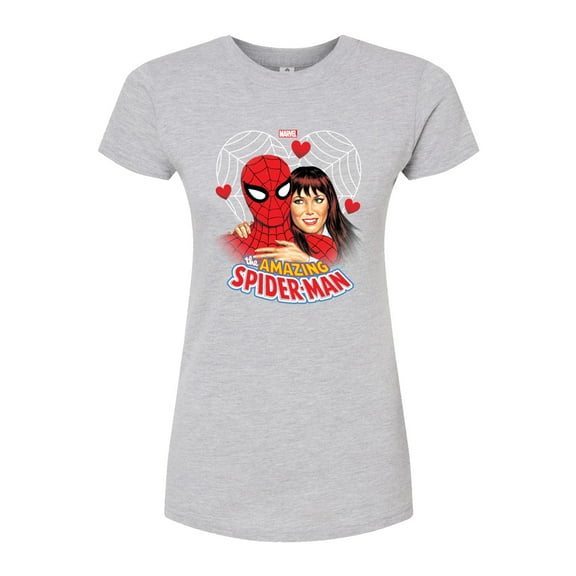 Marvel Spider-Man - Mary Jane Valentine - Juniors Fitted Graphic T-Shirt