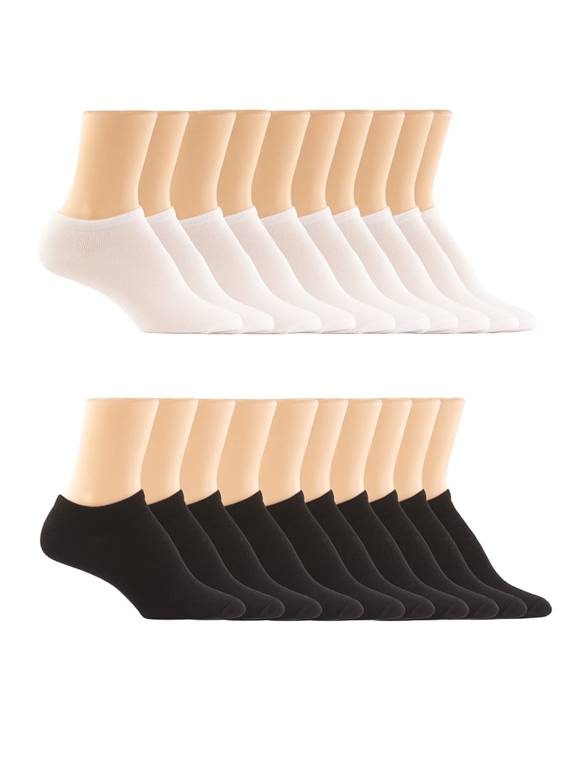 Felina Women's Assorted 10-Pack No Show Socks - Black