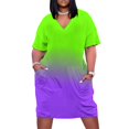 thumbnail image 2 of Vestido de novia con bolsillos sueltos, degradado en tonos morado neón y verde neón, vestidos de novia para fiestas, vestidos largos con velo, 2 of 7