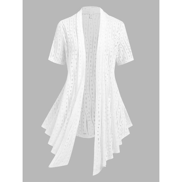 Cárdigan Talla Extra Asimétrico Abierto Rosegal Cárdigans de talla grande