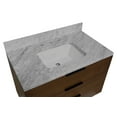 thumbnail image 2 of Oslo 36" Floating Wall Mounted Bathroom Vanity with Walnut Cabinet and Carrara Marble Top, 2 of 6