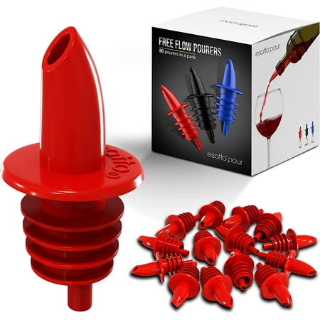 

50 Pieces Plastic Bottle Pourer Or Liquor Spout Pourer - Versatile As A Drink Pourer Alcohol Pourer Spouts And Syrup Easy Pourer Dispense - Easy Install Durable Professional Bar Tool