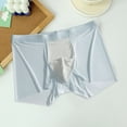thumbnail image 3 of Men Boxer Underwear Mid-rise Elastic Waist U-Convex Breathable Smooth Shorts Briefs Ice Silk Thin Panties, 3 of 8