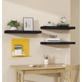 thumbnail image 3 of 6 Pack Black Floating Shelves,24" W x 5.8" D x 1.5" H, Holds Up to 37 Lbs, Ideal for Living Room, Bedroom, Bathroom, Kitchen, Office, Storage, Display, with Invisible Brackets Wall Shelves, 3 of 14