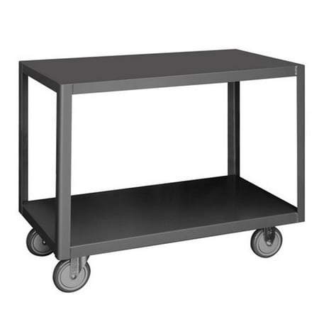 

Durham HMT-1836-2-95 14 Gauge High Mobile Portable Table Truck with 2 Shelves Gray - 36 x 18 x 30.25 in.