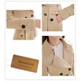 thumbnail image 5 of Nanjun Gabardina De Doble Botonadura Para Mujer (Khaki-14A), 5 of 5