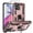 Pink, variant on Hotpom for Moto G Stylus 2023 5G with 2 Pack Screen Protector Heavy Duty Shockproof Dustproof Phone Case with 360° Metal Ring Rotating Stand for Men/ Women, Red