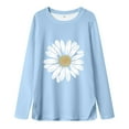 thumbnail image 4 of Povozer Girls Long Sleeve Shirts Fashion Girls Long Sleeve T Shirts Kids Fall Tops Crewneck Basic Tees for 13-14 Years,Sky Blue, 4 of 4