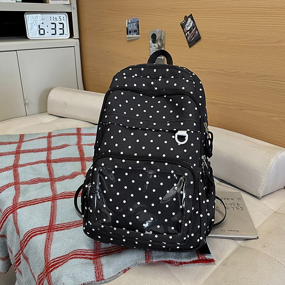 Slccxzc Polka Dots Ita Backpack, Pin Display Bag for Anime Events