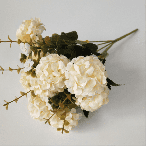Namzi 3Pcs Hydrangea Artificial Flowers, Fake flowers, Flores Artificiales Para, Wedding Decor, White