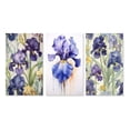 thumbnail image 2 of Designart "Impressionistic Iris in Purple and Green II" Floral Wall Art Set Of 3 - Purple Floral Gallery Set For Office Decor, 2 of 7