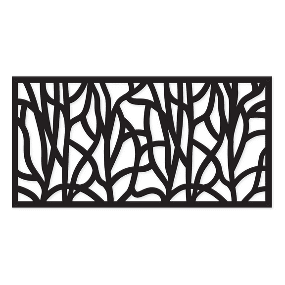 Grid Axcents Decorative Privacy Lattice Panel 2ft. x 4 ft. (Black Willow)