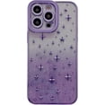 thumbnail image 3 of Compatible with iPhone 14 Pro Max Bling Case 3D Star Cute Glitter Plating Spark Shining Diamond Lens Bumper Luxury Fashion Unique Shockproof Protection Cover for Women Girls Purple, 3 of 8