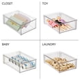 thumbnail image 6 of mDesign Plastic Stackable Bathroom Storage Organizer with Pull Out Drawer, Clear, 6 of 8