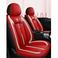 thumbnail image 5 of Red PU Leather Car Seat Cover Front+Rear Cushions Protector Full Set All Season, 5 of 5