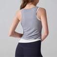 thumbnail image 7 of MOJOGO Women's Workout Tank Side Ruched Sleeveless Tees Moisture Wicking Athletic T-Shirts Yoga Pilates 2 in 1 Shirts L, 7 of 7