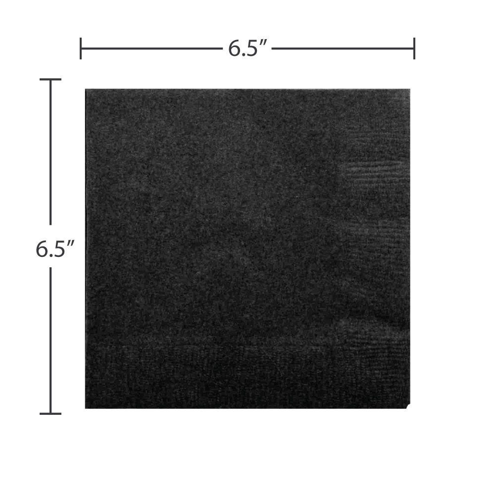 JAM Paper Medium Lunch Napkins, 6 1/2 x 6 1/2, Black, 40/Pack