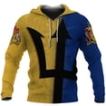 thumbnail image 2 of Sudadera con capucha unisex con estampado 3D de la bandera del país caribeño de Barbados, ropa de calle de primavera estilo Harajuku, chaqueta informal divertida, sudaderas con capucha, 2 of 5