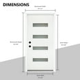thumbnail image 6 of 36" x 80" White Finished Fiberglass Entry Door，4-Lite Frosted Glass Low-E Glass，Vinyl Brickmould Frame, Right-Hand Inswing Design, 6 of 6