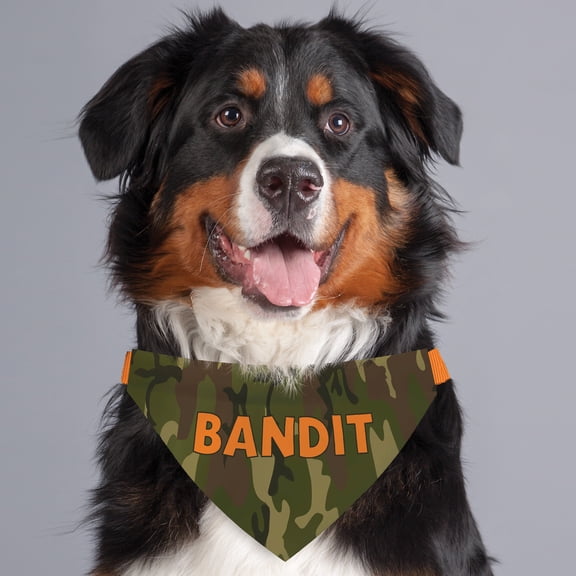 Personalized Green Camo Dog Bandana Collar Cover
