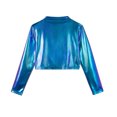 thumbnail image 5 of RFQWOVSR Kids Long Sleeve Mock Neck Leather Dance Top Retro Pullover, 5 of 6