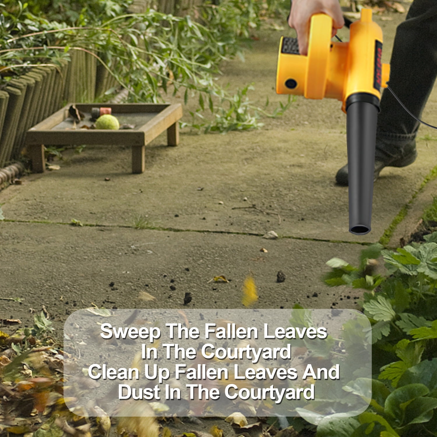 Abeden Portable Electric Leaf Blower,2 in 1 All-Purpose Lightweight Sweeper/Vacuum,Yellow