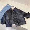 thumbnail image 6 of Posijego Kids Girls Leather Jackets Zipper Biker Style Coats Windproof Vintage Motorcycle Outerwear Ages 1–10 Years, 6 of 8